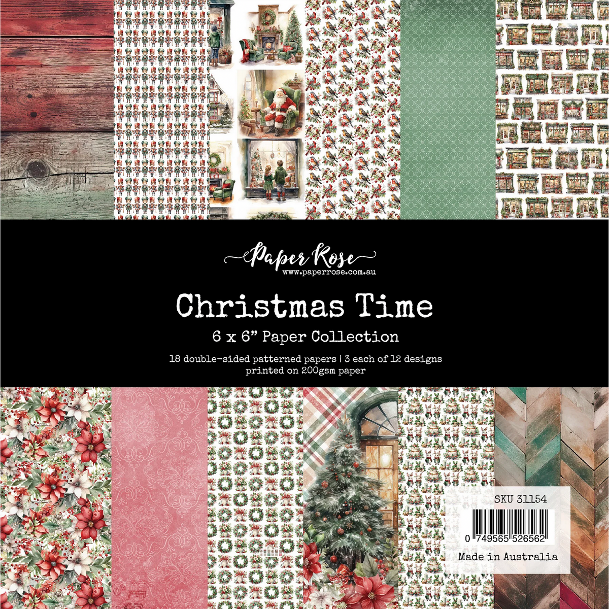 6x6 - Christmas Time Scrapbook Paper