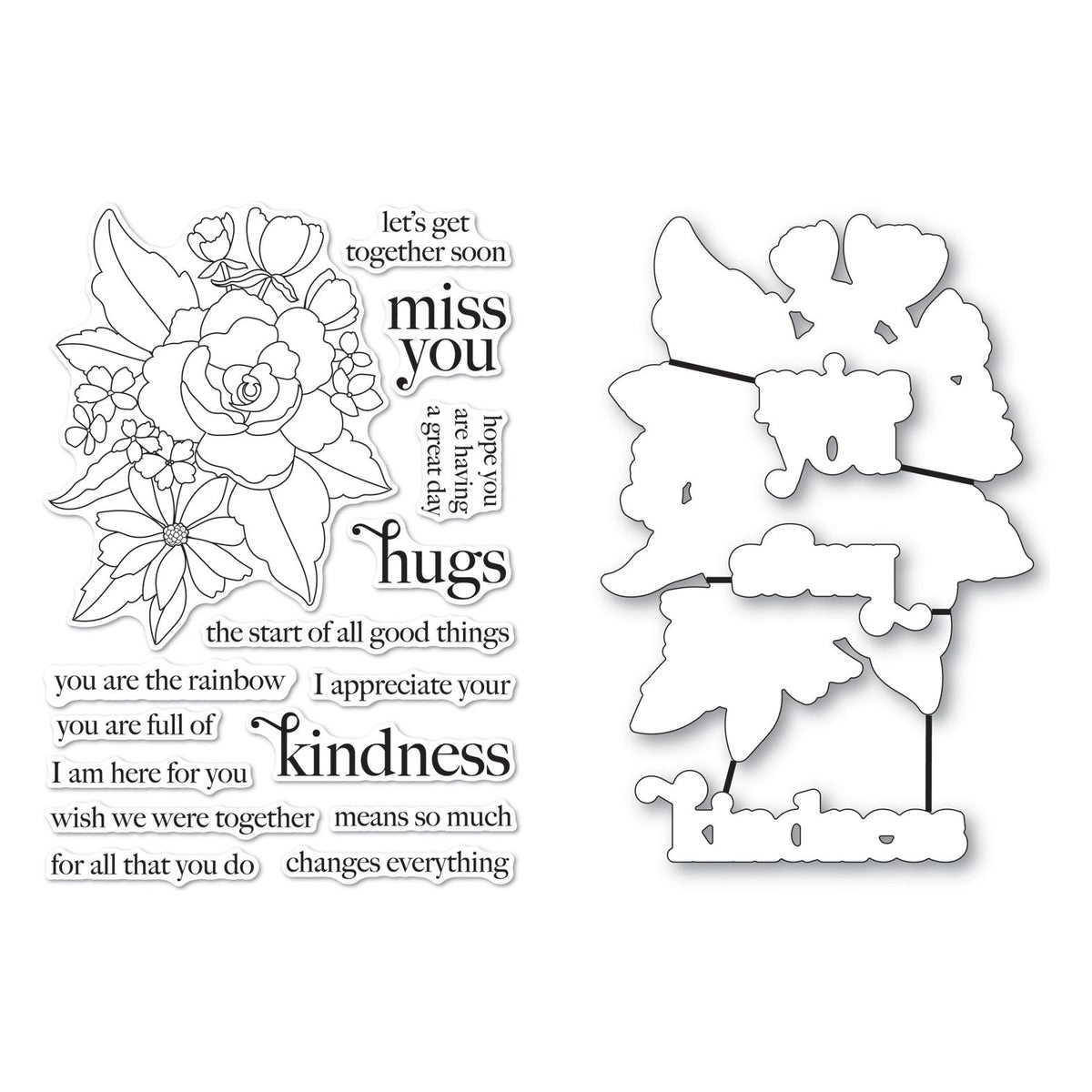 Memory Box Cheerful Floral Clear Stamp and Die Set cl5278d – Simon 