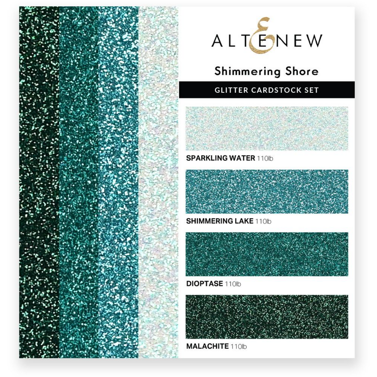 Altenew - Glitter Gradient Cardstock Set - Shimmering Shore