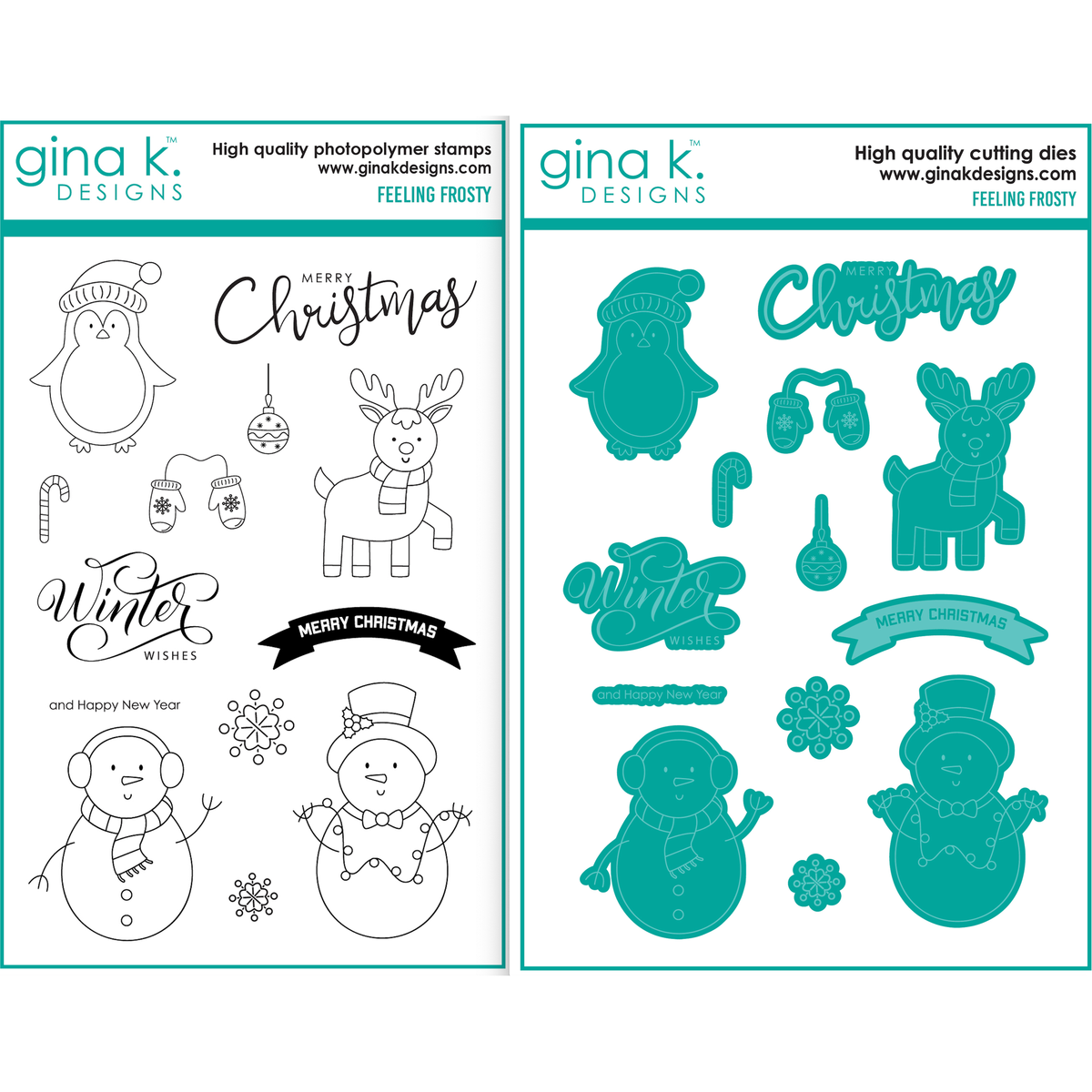 Gina K Designs Feeling Frosty Clear Stamps And Dies Set