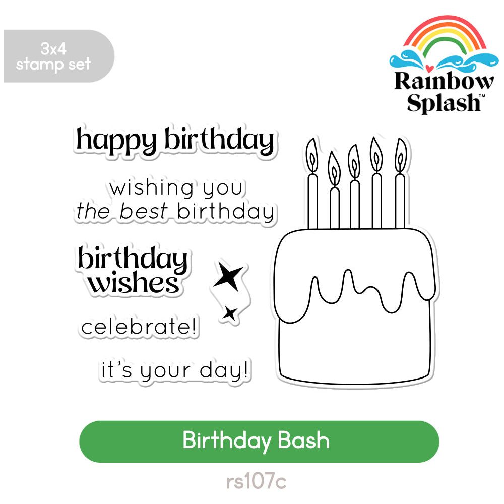 Rainbow Splash Clear Stamps Birthday Bash Rs107c Splendor – Simon Says 