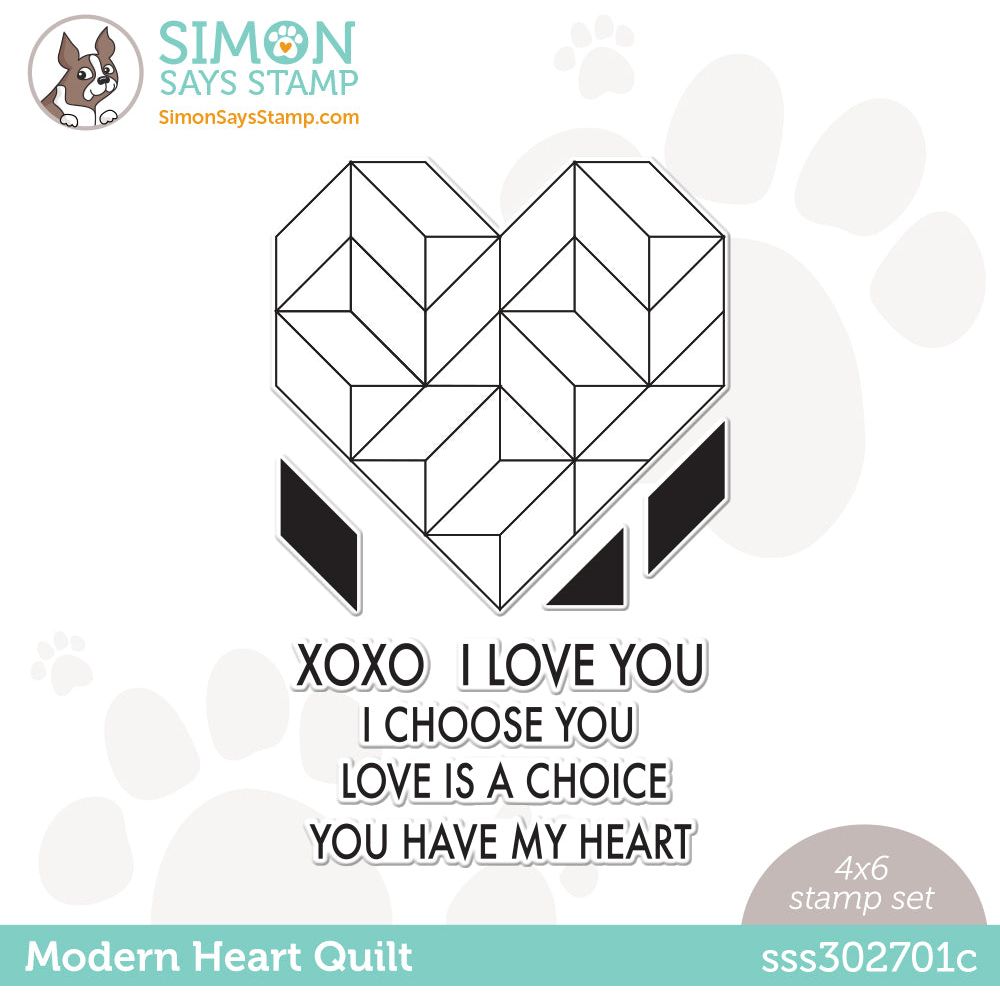 Simon Says Clear Stamps Modern Heart Quilt sss302701c Dear Friend – Simon  Says Stamp