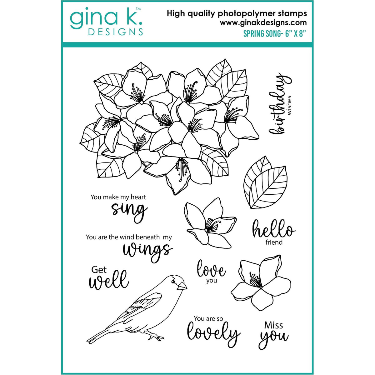 Gina K Designs Sweet Spring Clear Stamps Gkd167