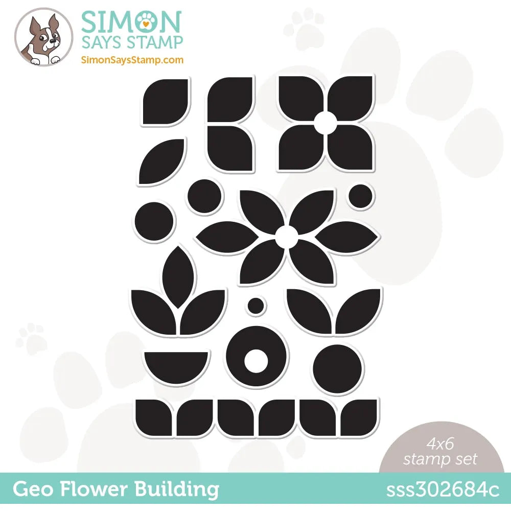 Scm-196 Medium Round Stamp - Simple Flower Outline