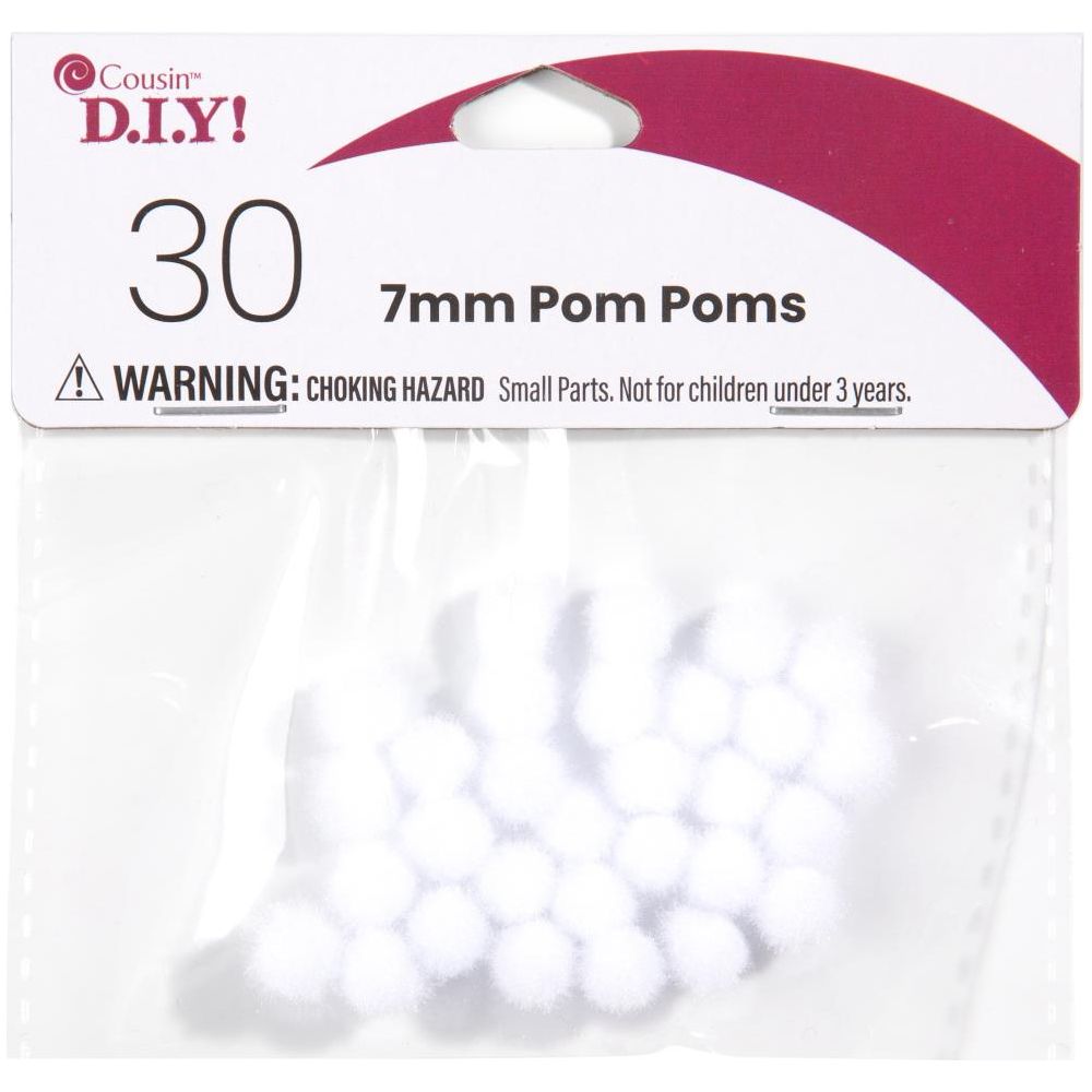 Pom-Poms 10mm 100/PKG White