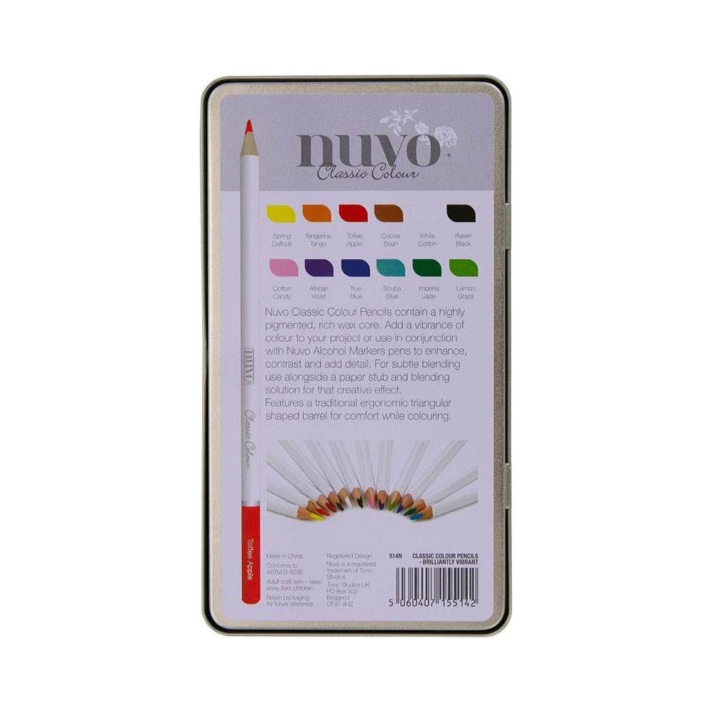 Tonic Brilliantly Vibrant Nuvo Classic Color Pencils 514n Back of Tin