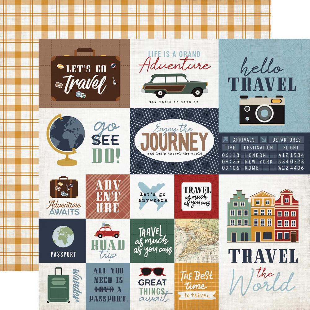 Echo Park Let's Go Travel 12 x 12 Collection Kit lgt310016 Multi Journaling Cards