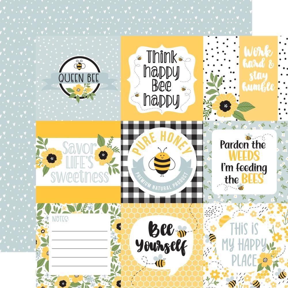 Echo Park Bee Happy 12 x 12 Collection Kit bh319016 Journaling Cards