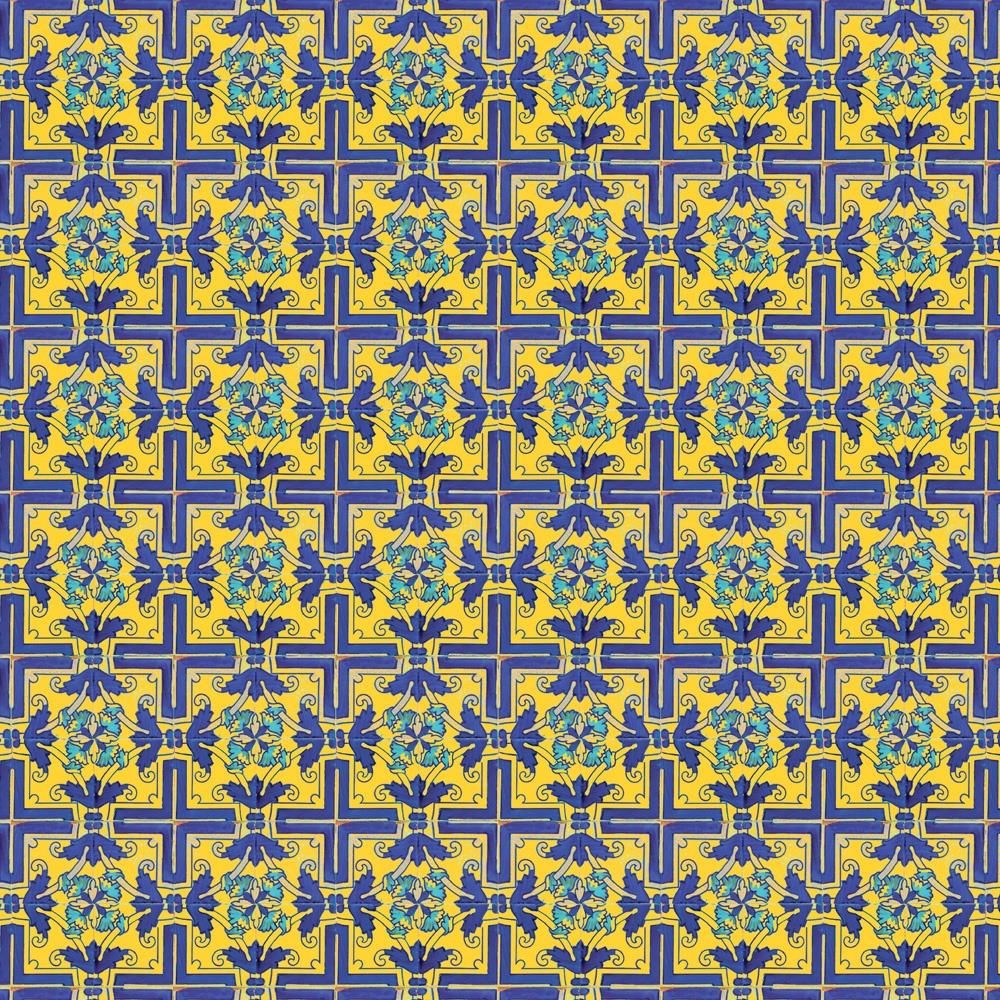 Crafter's Companion Mediterranean Dreams 6 x 6 Paper Pad med-pad6 Blue and Yellow Cross Tile