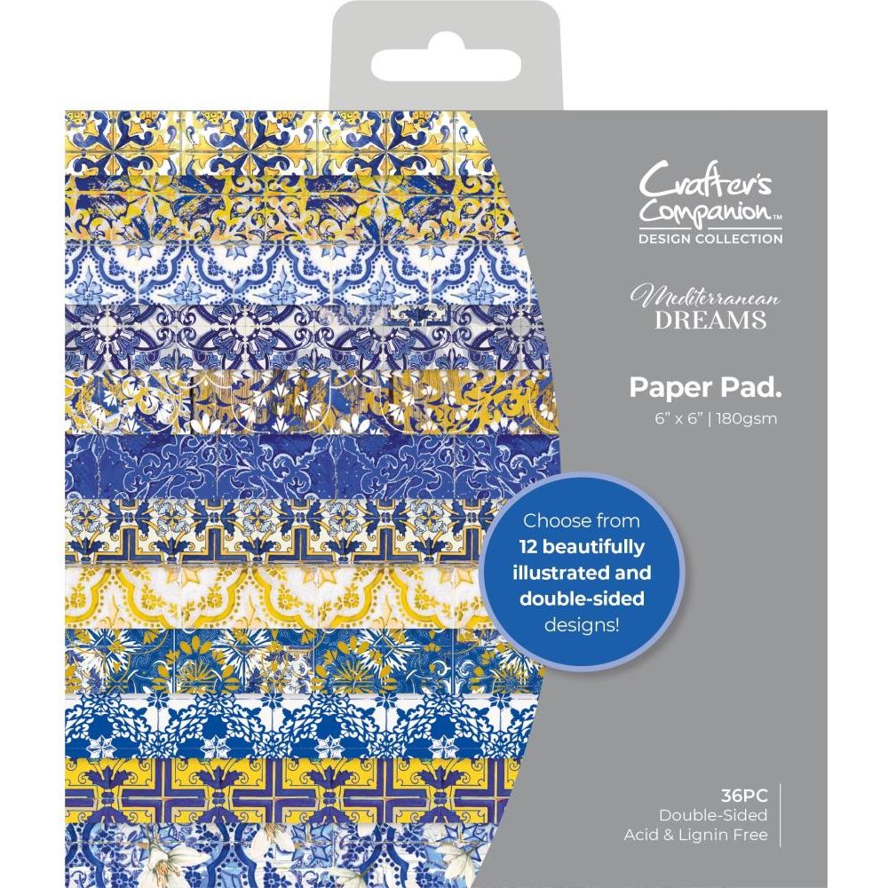 Crafter's Companion Mediterranean Dreams 6 x 6 Paper Pad med-pad6