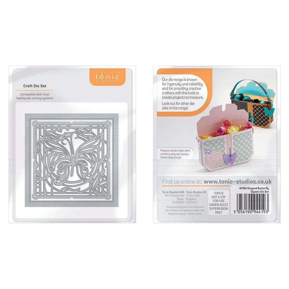 Tonic Vineyard Butterfly Square Die Set 4419e Front and Back Product View