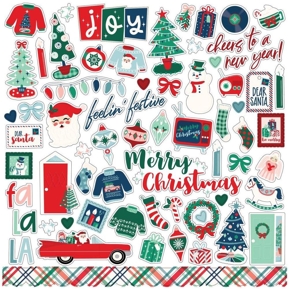 Echo Park Happy Holidays 12 x 12 Mega Bundle hph327050 Sticker Sheet