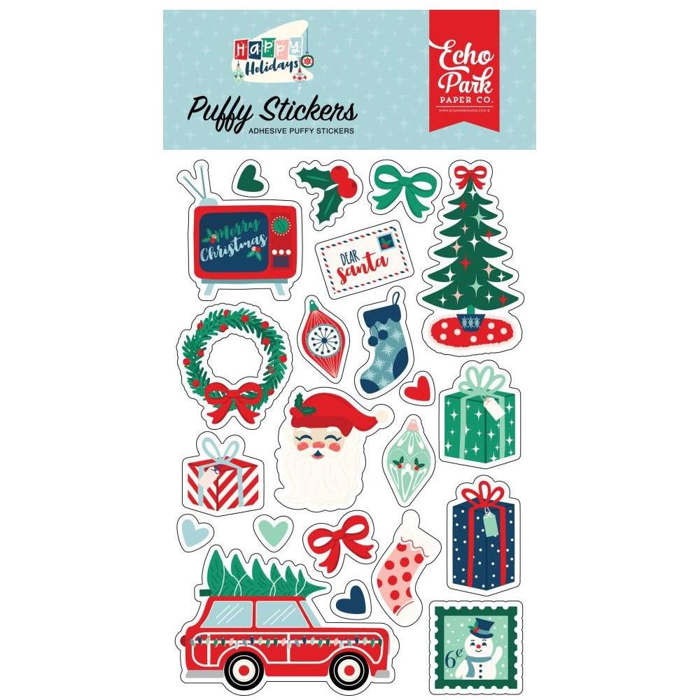 Echo Park Happy Holidays 12 x 12 Mega Bundle hph327050 Puffy Stickers