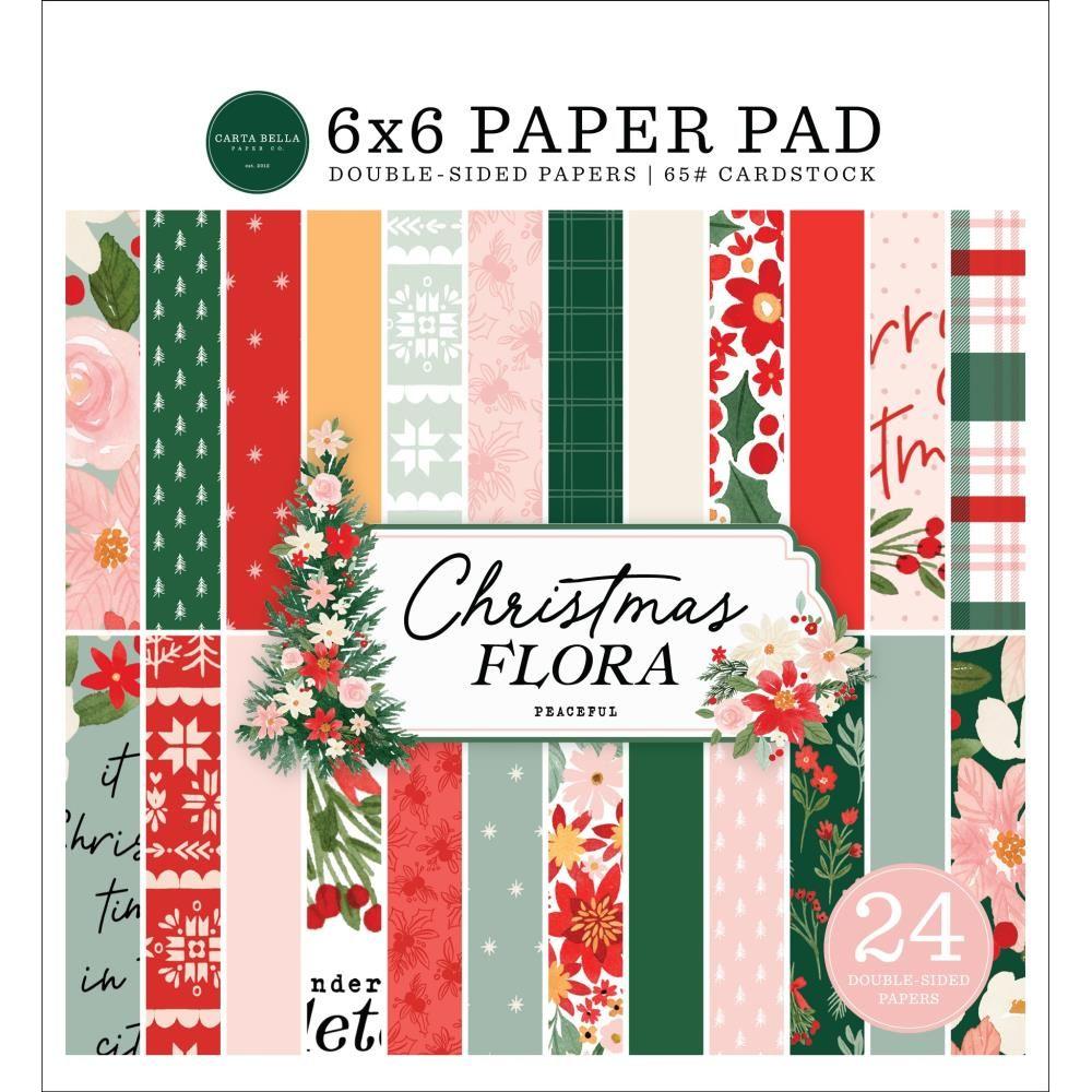 Carta Bella Peaceful Christmas Flora 6 x 6 Paper Pad cbpcf341023