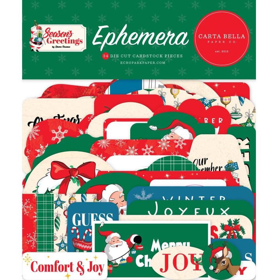 Carta Bella Merry Christmas Flora Ephemera Cbmcf332024