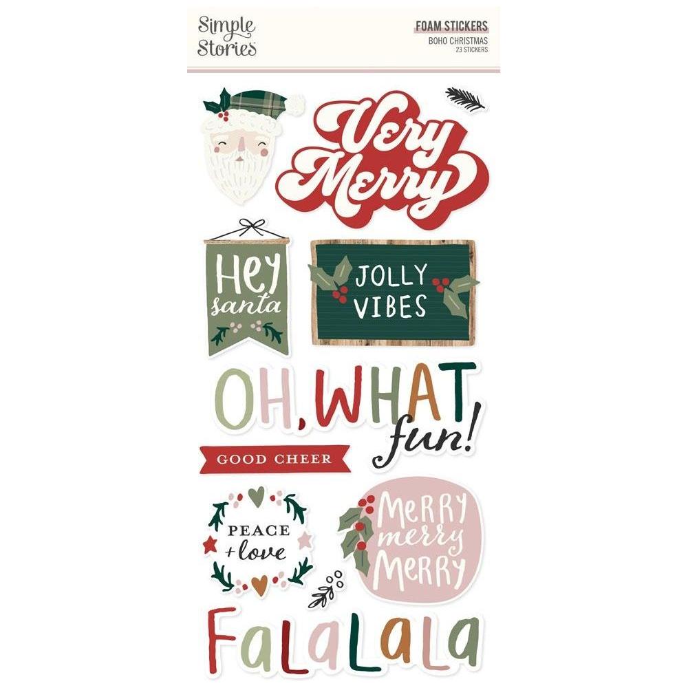 Simple Stories Boho Christmas Foam Stickers 20623