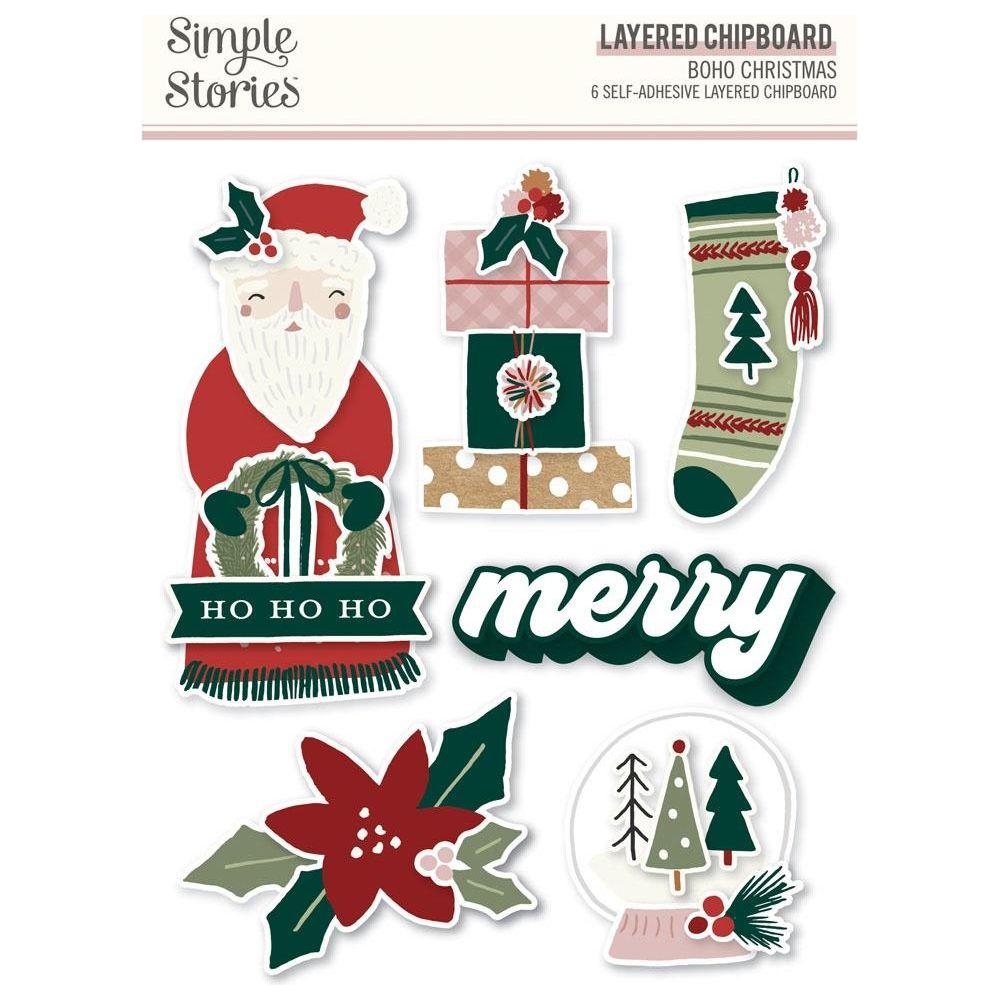 Simple Stories Boho Christmas Layered Chipboard 20625