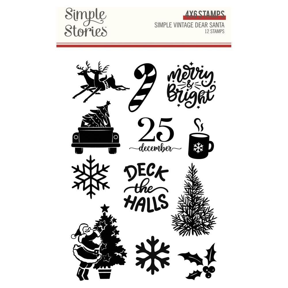 Simple Stories Vintage Dear Santa Clear Stamps 20820