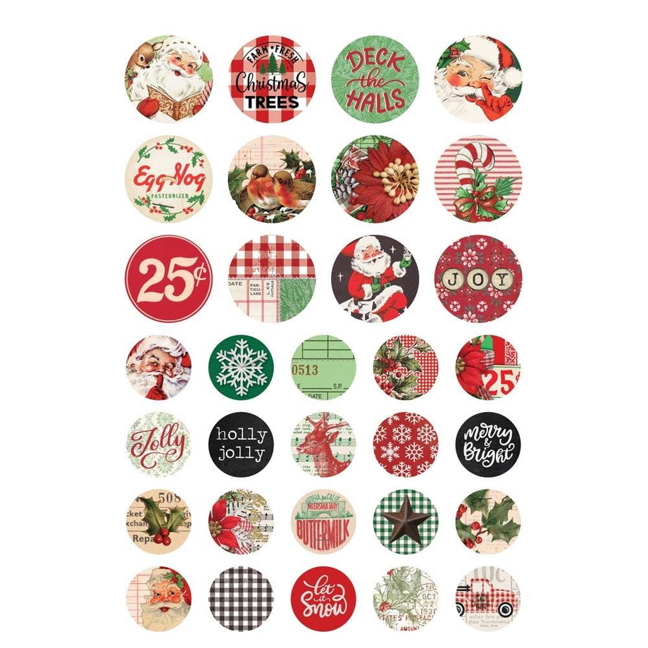 Glitter Embossed Holiday Stickers - Vintage Christmas II