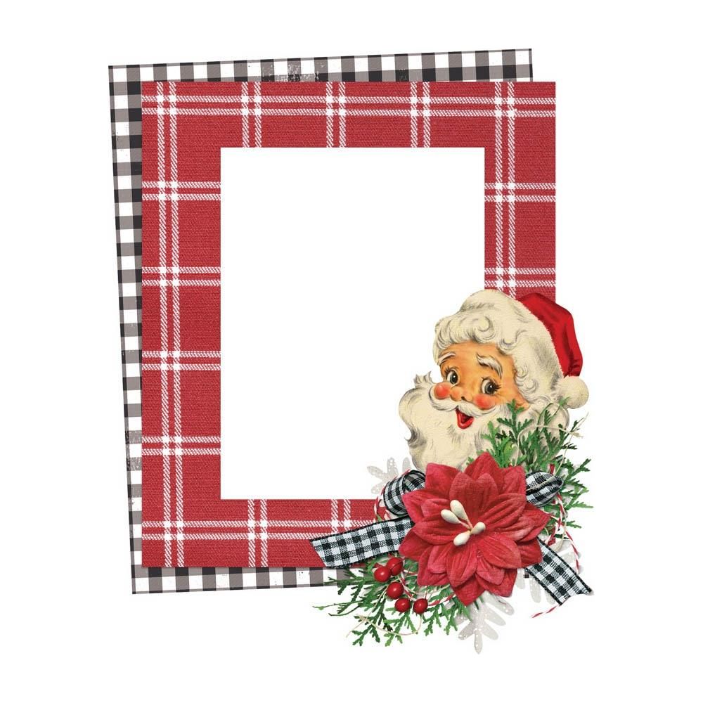 Simple Stories Vintage Dear Santa Chipboard Frames 20827 Santa Plaid Frame