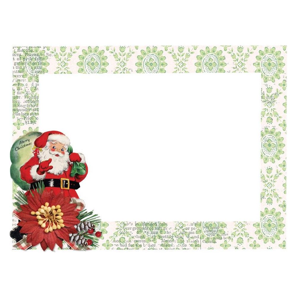 Simple Stories Vintage Dear Santa Chipboard Frames 20827 Santa Floral Design