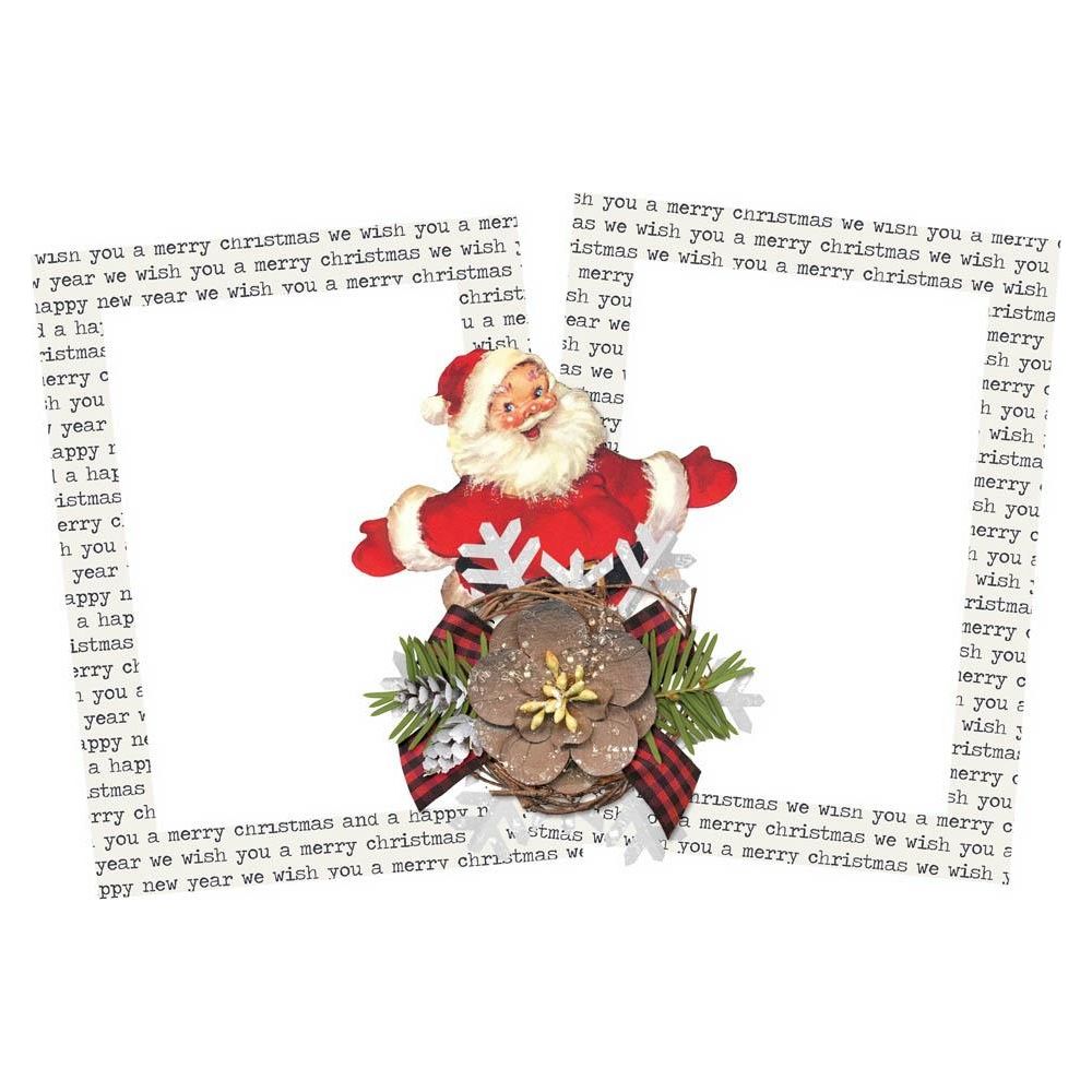 Simple Stories Vintage Dear Santa Chipboard Frames 20827 We Wish You A Merry Christmas and A Happy New Year