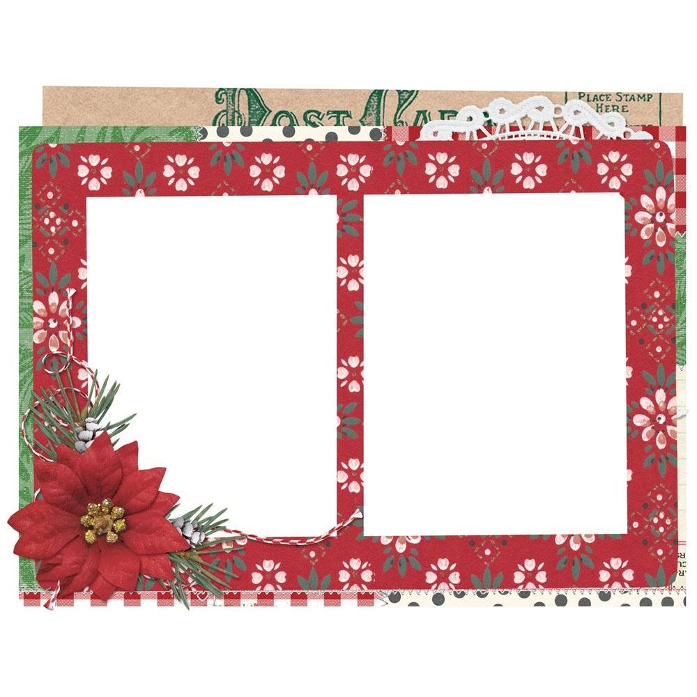 Simple Stories Vintage Dear Santa Chipboard Frames 20827 Floral Holiday Designs