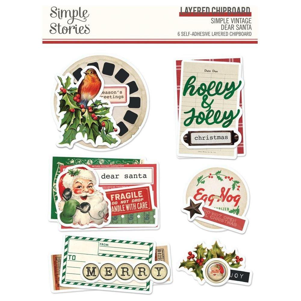 Simple Stories Vintage Dear Santa Layered Chipboard 20830