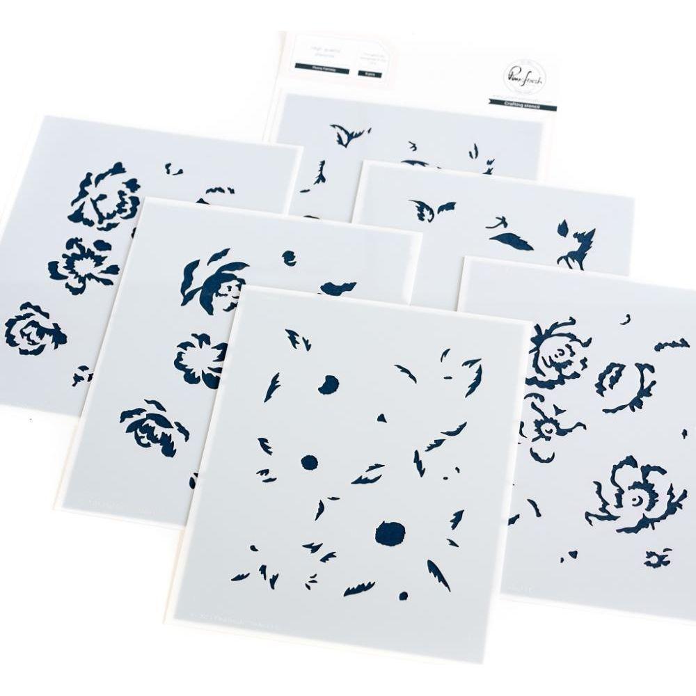 PinkFresh Studio Peony Fantasy Stencil Set 153722