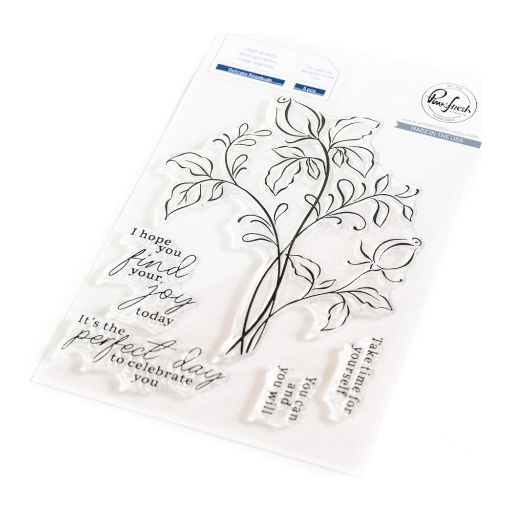 PinkFresh Studio Delicate Rosebuds Clear Stamp Set 207323