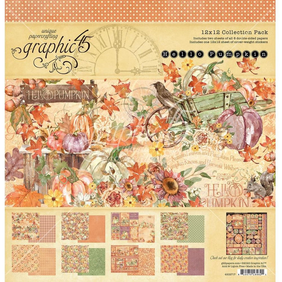 Crafts 12X12 Paper Kit Fall into Fall Colors Leaves Pumpkins