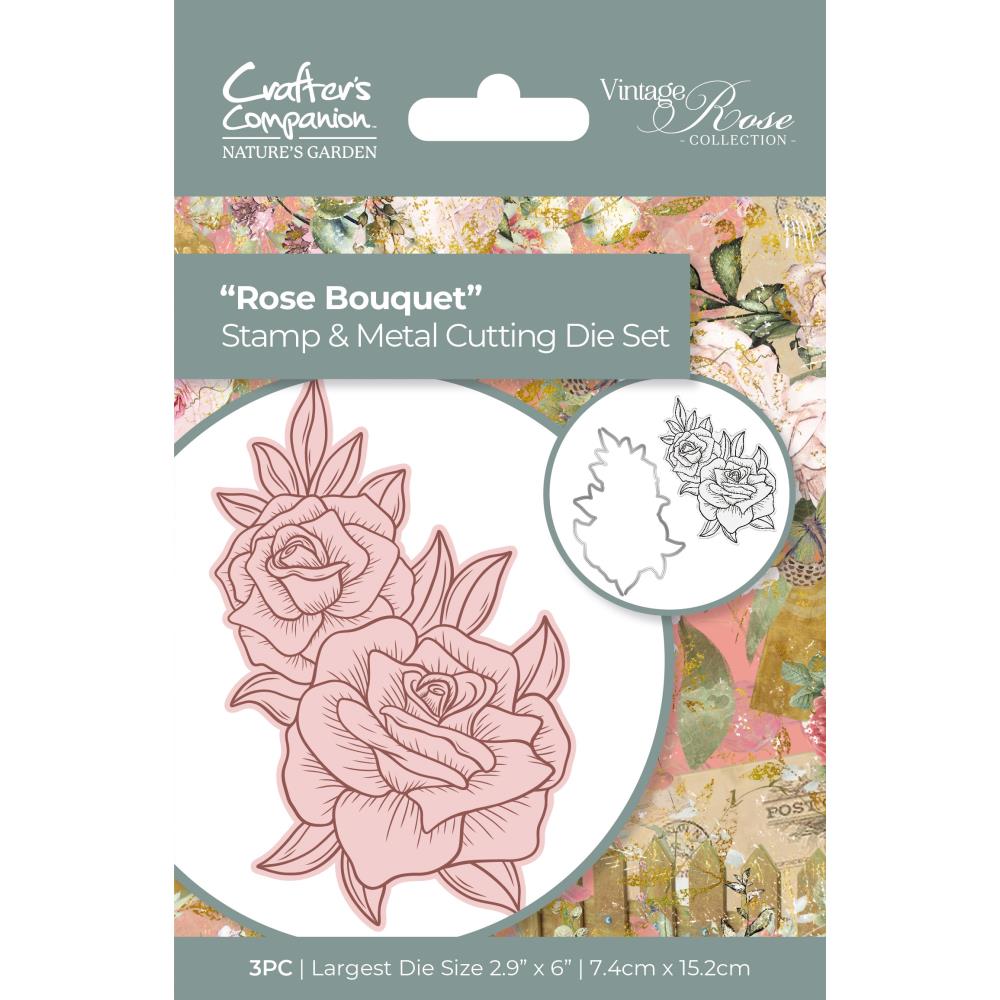 Crafter's Companion Rose Bouquet Stamp And Die Set nga-vr-std-rbo