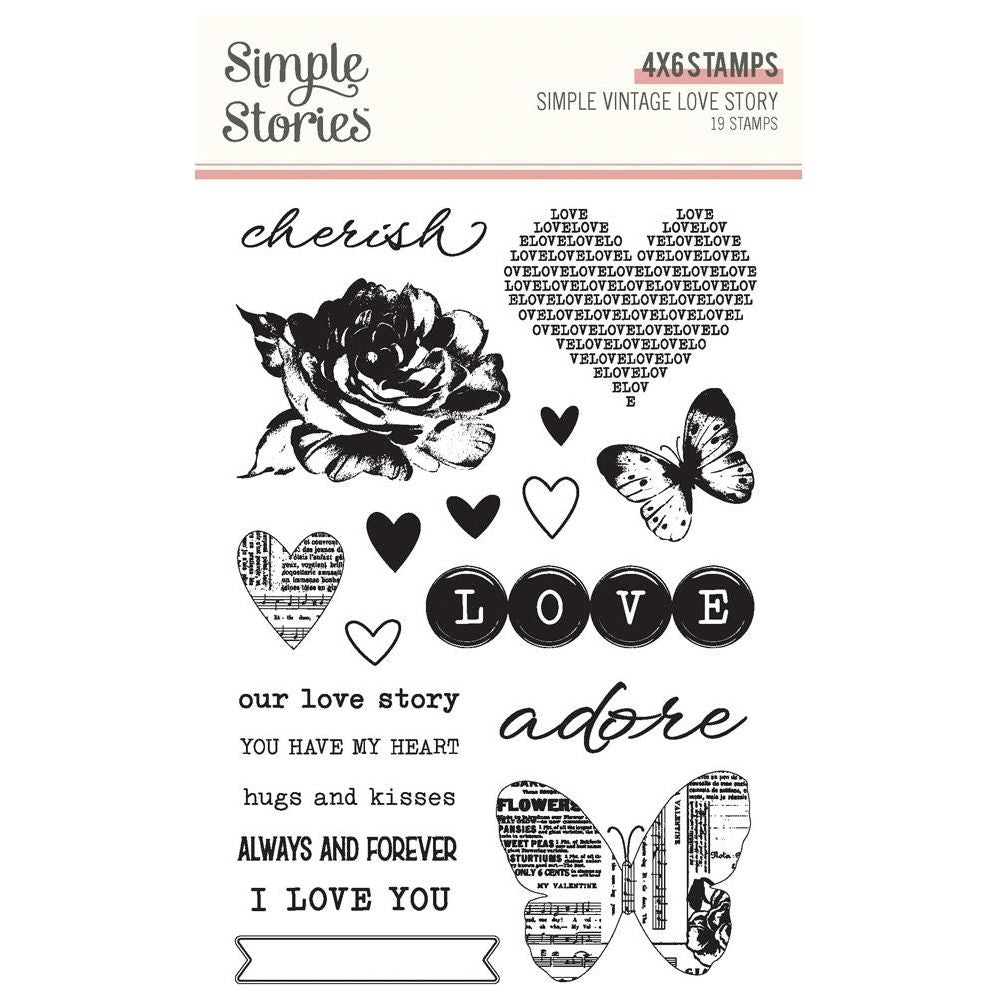 Simple Stories Vintage Love Story Clear Stamps 21420