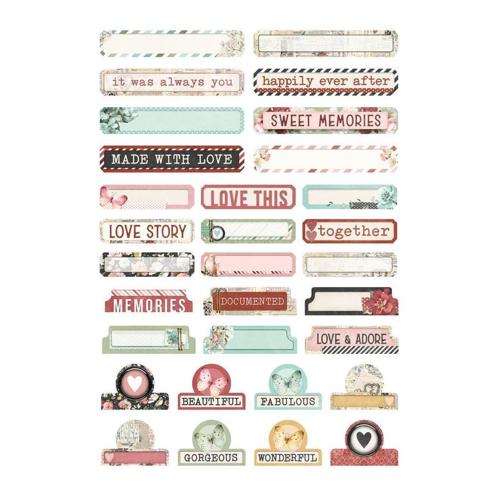 Simple Stories Vintage Love Story Sticker Book 21426 Labels