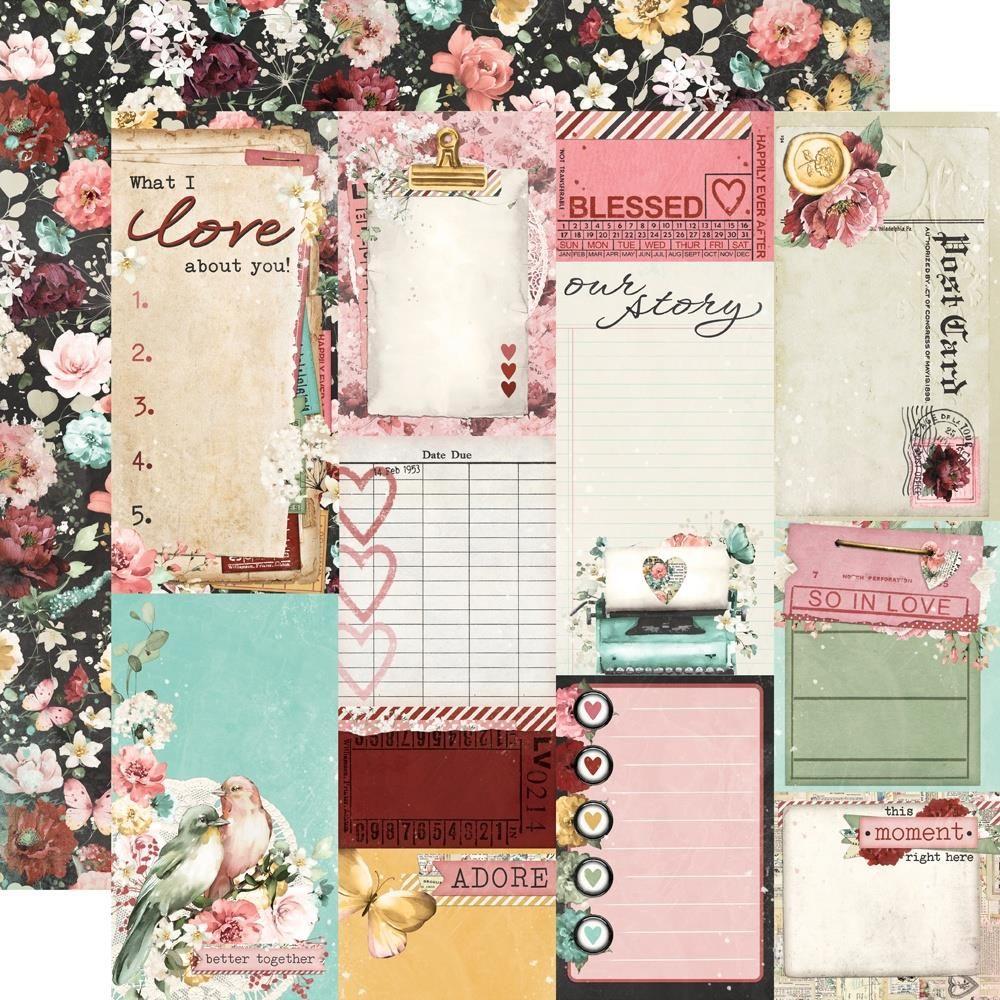 Simple Stories Vintage Love Story 12 x 12 Collection Kit 21400 Journal Elements