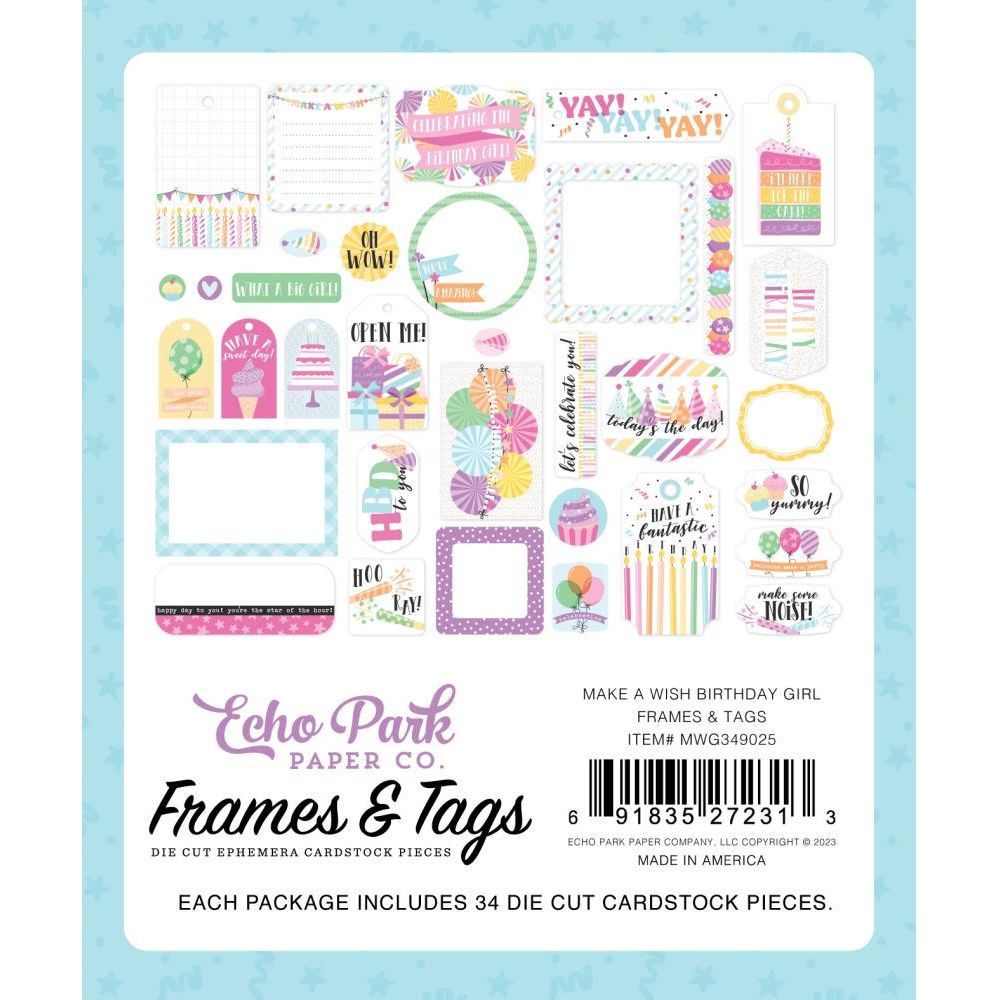 Echo Park Cardstock Ephemera 33/Pkg-Frames & Tags, The Magic Of