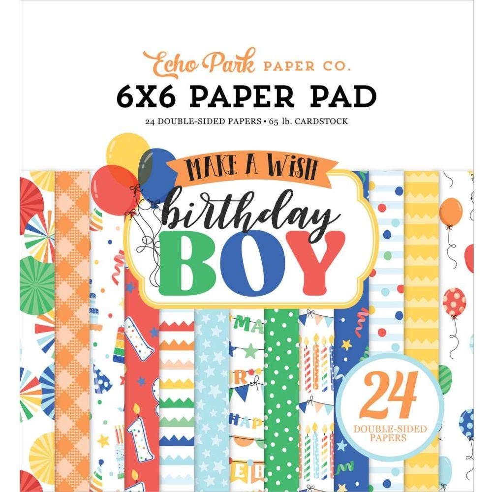 Echo Park Make A Wish Birthday Boy 6 x 6 Paper Pad mwb348023