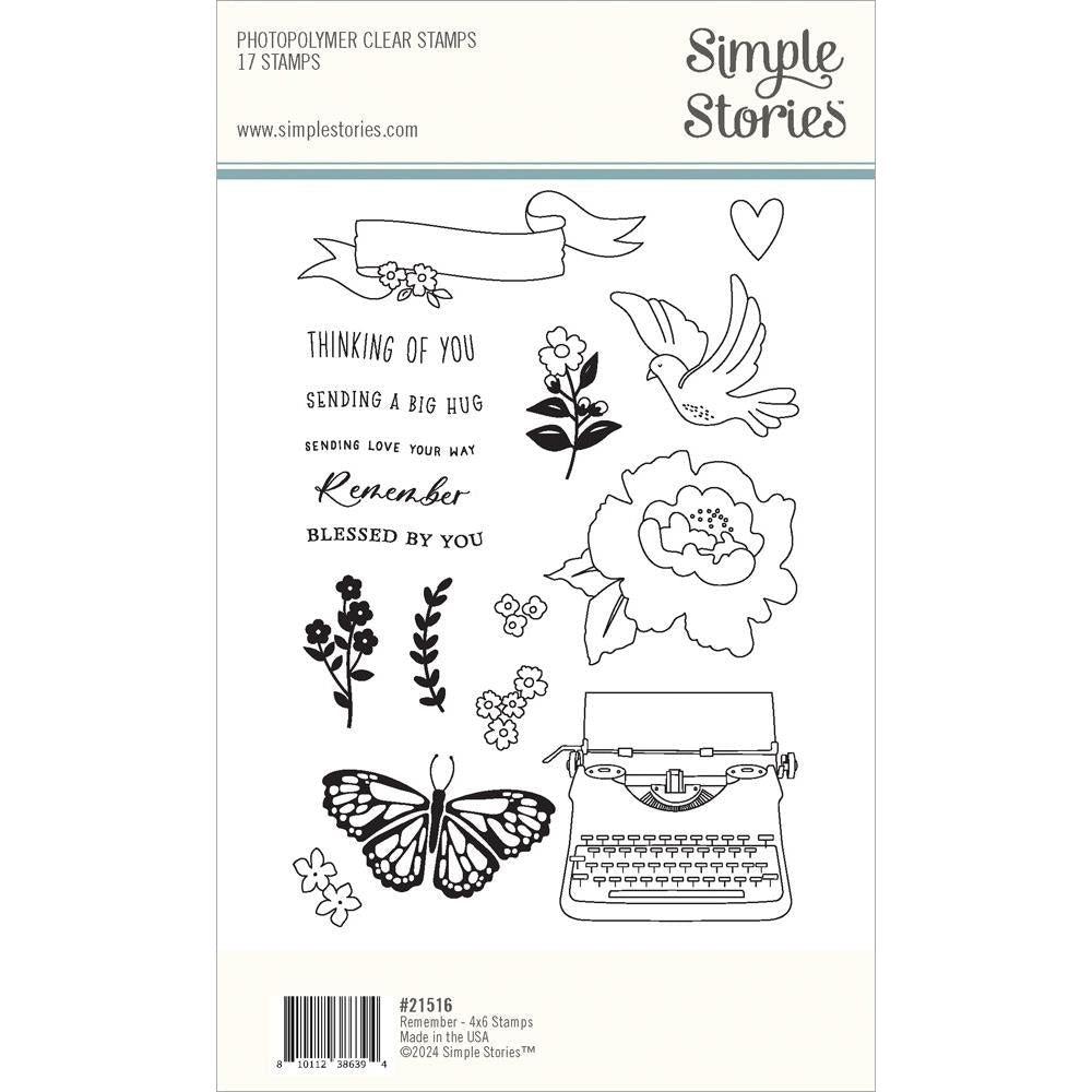 Simple Stories Remember Clear Stamps 21516 Back Of Packaging