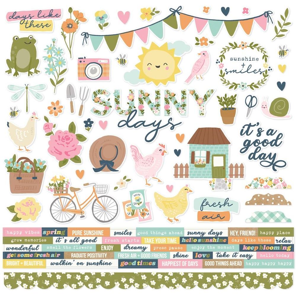 Simple Stories Fresh Air 12 x 12 Collection Kit 21600 Cardstock Stickers