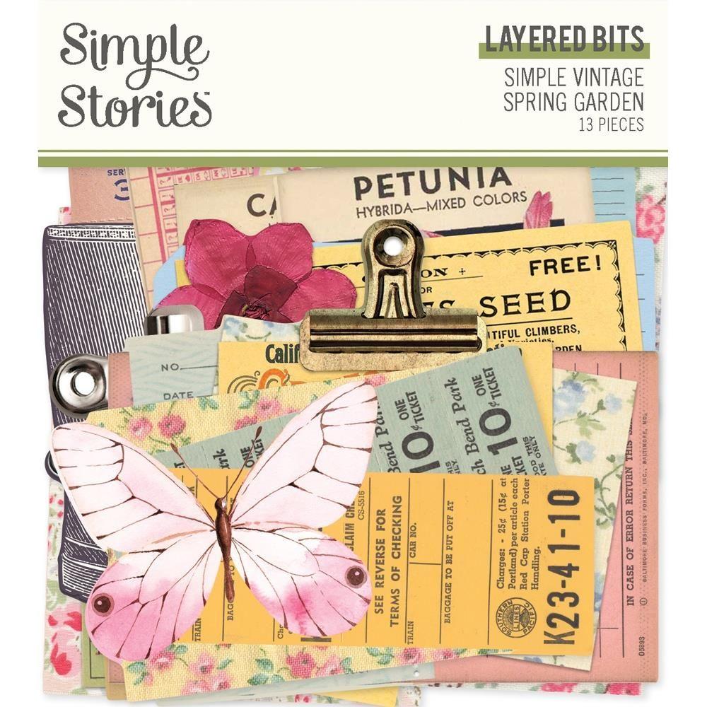 Simple Stories Vintage Spring Garden Layered Bits And Pieces 21726 ...