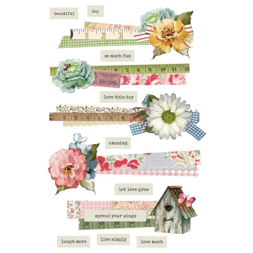 Simple Stories Vintage Spring Garden Sticker Book 21728 Encouraging Sentiments