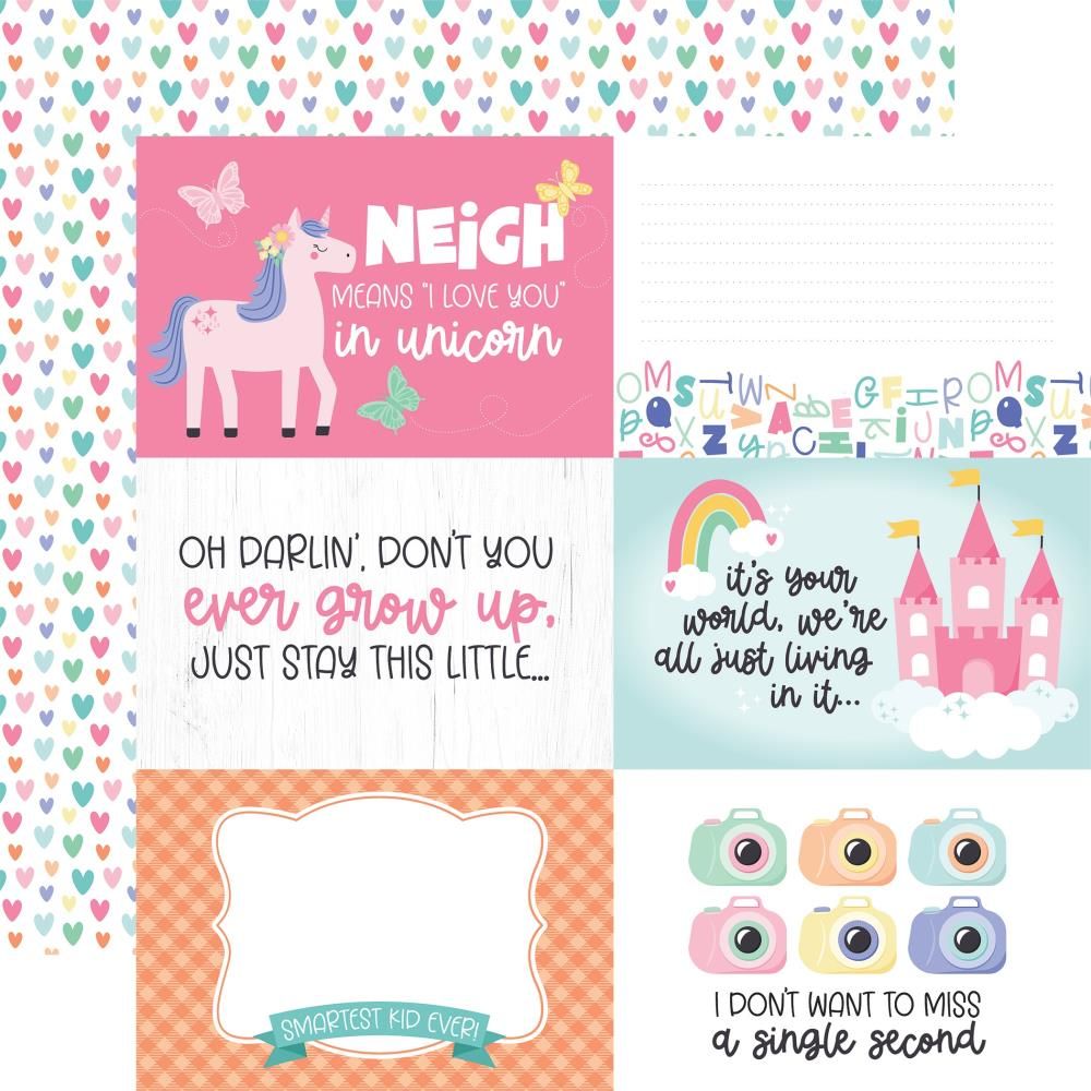 Echo Park My Little Girl 12 x 12 Collection Kit mlg358016 6X4 Journaling Cards