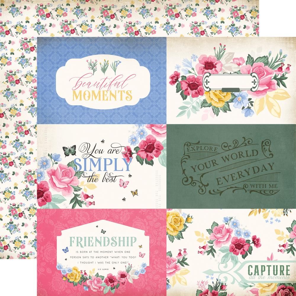 Carta Bella Bloom 12 x 12 Collection Kit cbbl366016 6X4 Journaling Cards