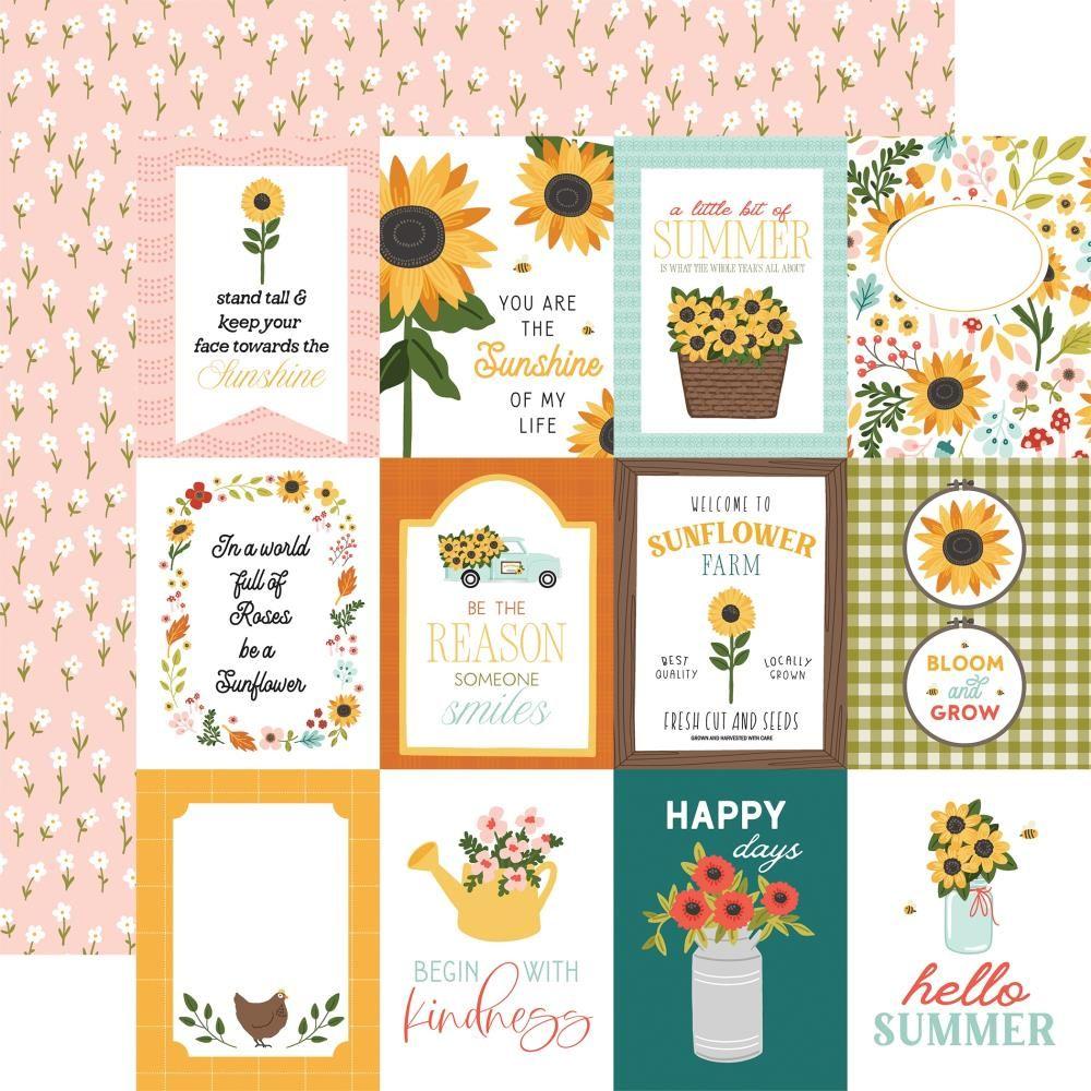 Carta Bella Sunflower Summer 12 x 12 Collection Kit cbss368016 3X4 Journaling Cards