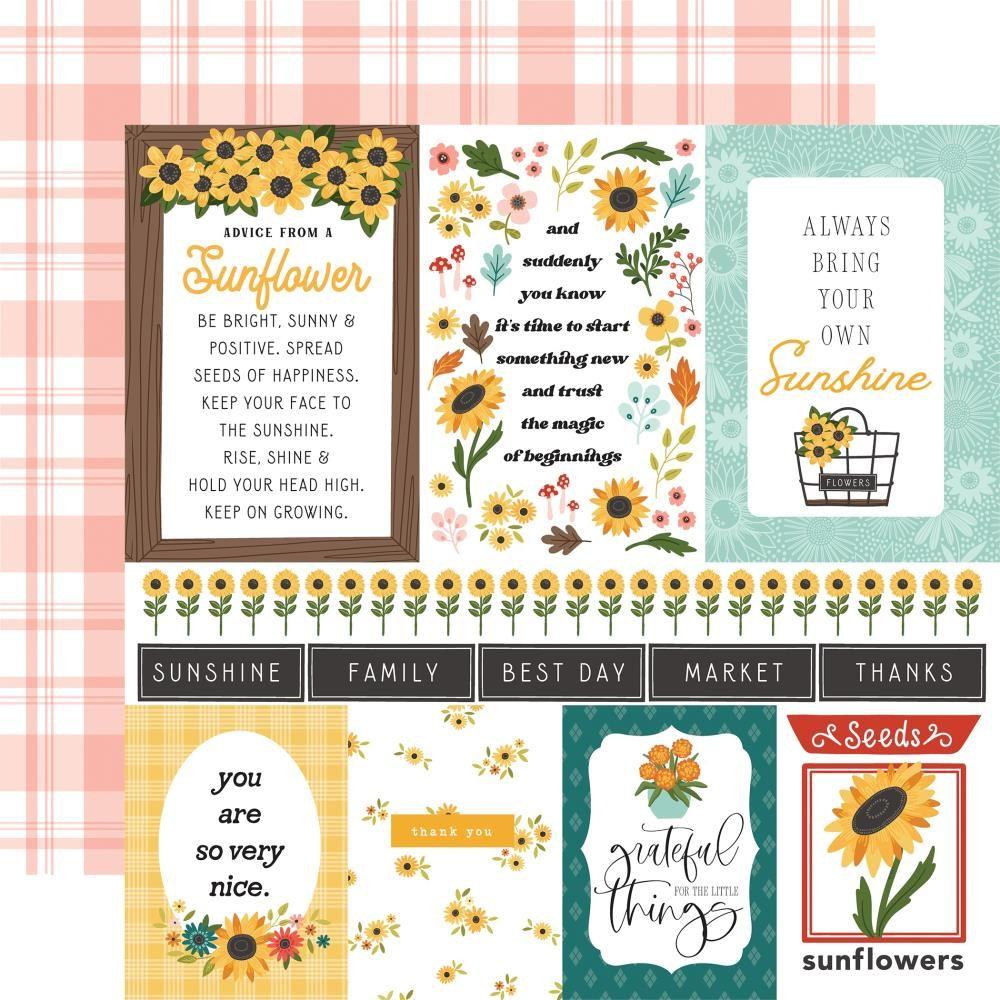 Carta Bella Sunflower Summer 12 x 12 Collection Kit cbss368016 Mutli Journaling Cards