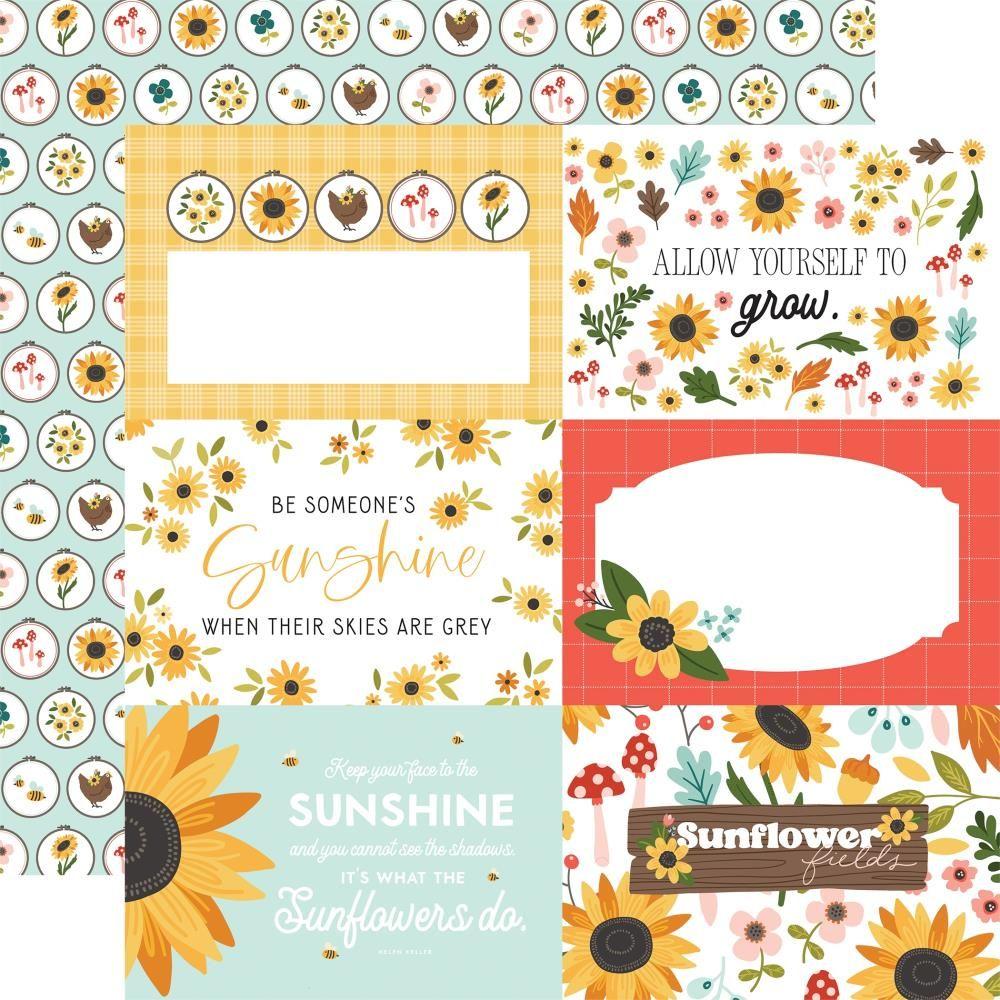 Carta Bella Sunflower Summer 12 x 12 Collection Kit cbss368016 6X4 Journaling Cards