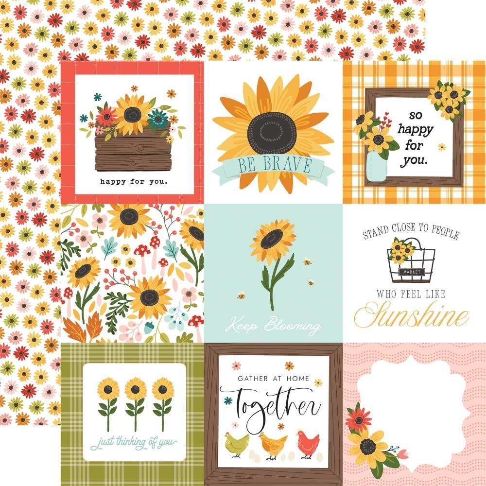  Carta Bella Sunflower Summer 12 x 12 Collection Kit cbss368016 4X4 Journaling Cards