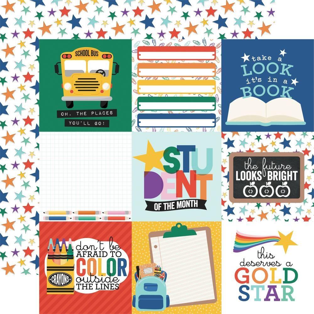 Echo Park Off To School 12 x 12 Collection Kit ots370016 4X4 Journaling Cards