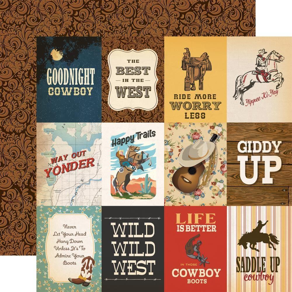 Carta Bella Cowboys 12 x 12 Collection Kit cbcbs371016 3X4 Journaling Cards