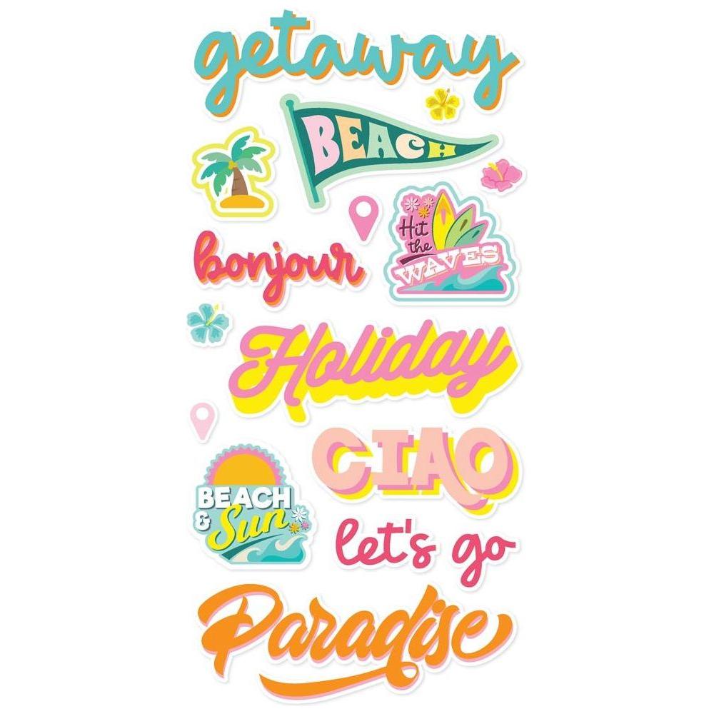 Simple Stories Just Beachy Foam Stickers 22326 Detailed View